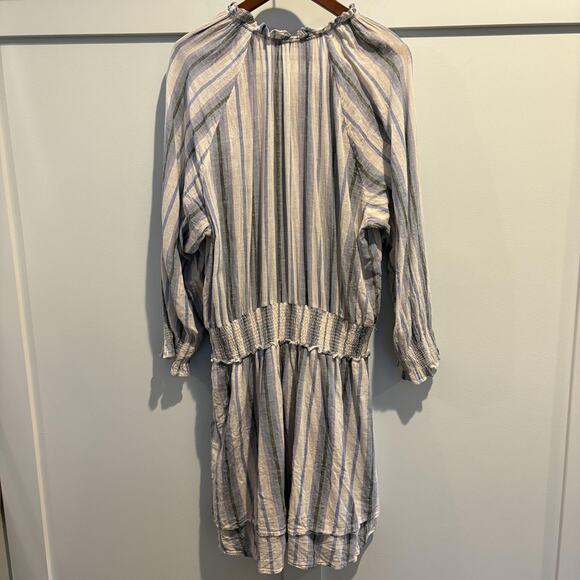 Rails Dress Womens XL Blue Purple Catania Stripe Crystal Smocked Ruffle Boho - Picture 11 of 16